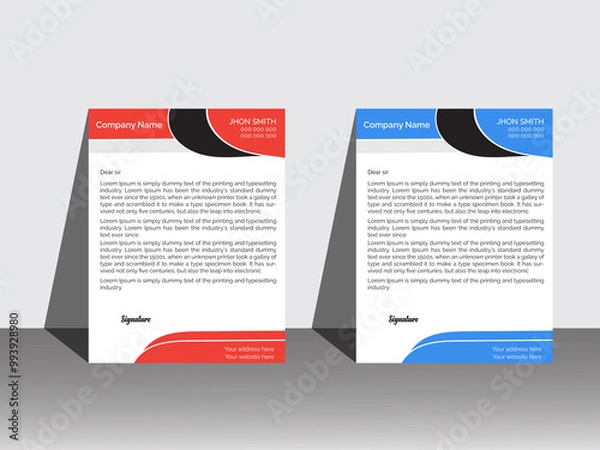Obraz clean and elegant letterhead design template