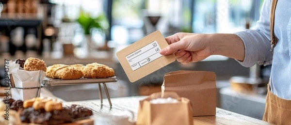 Fototapeta Barista taking order in cafe.