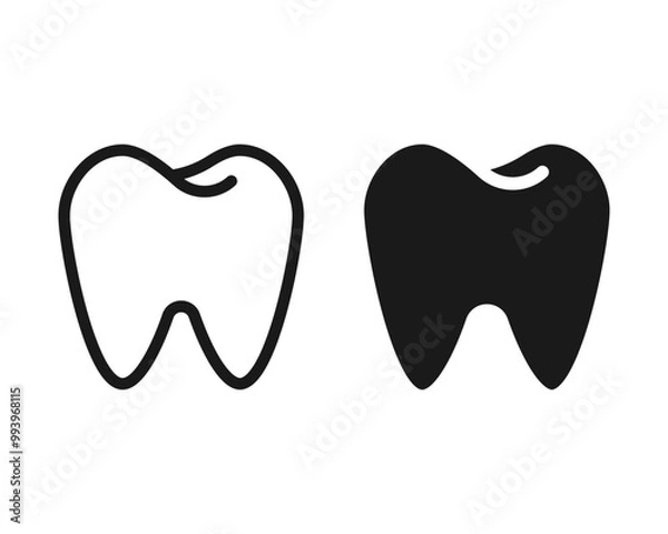Fototapeta Tooth icon set. Oral dental teeth vector icon for UI designs.