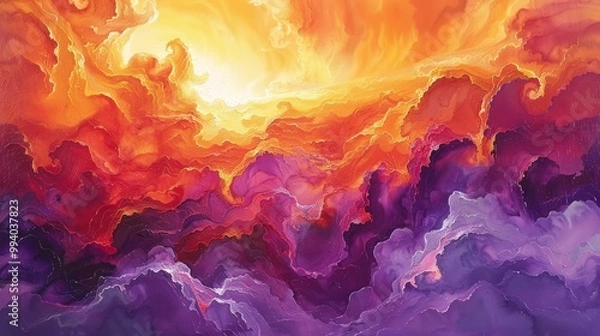 Fototapeta Dramatic Ocean Sunset in Abstract Colors