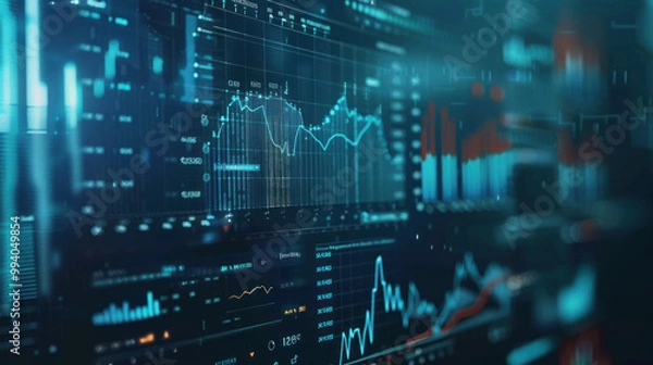 Fototapeta A digital platform showcasing how data science solutions are transforming investment strategies and financial planning.