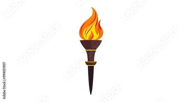 Fototapeta A torch symbolizing the PyTorch machine learning library, representing innovation and deep learning. burning match in the fireplace