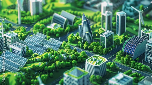 Fototapeta A digital platform showing green wealth investments, including solar, wind energy, and sustainable infrastructure projects.