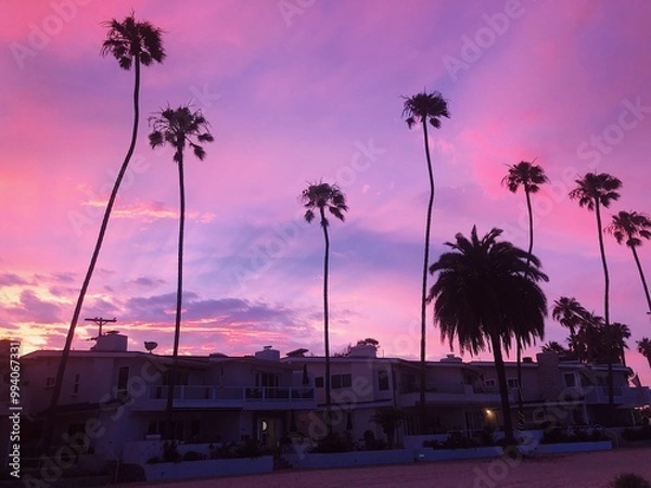 Fototapeta trees at sunset