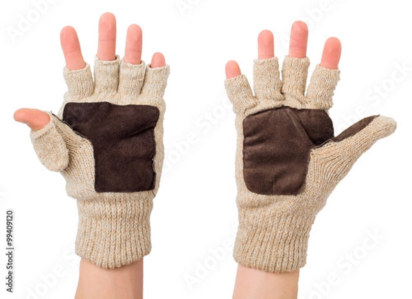 Obraz Knitted gloves with the cut-off ends