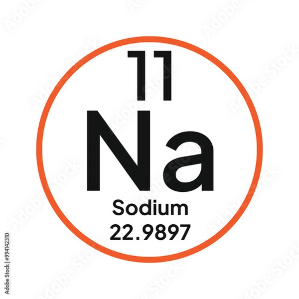 Obraz Sodium periodic table icon vector logo template. Na.