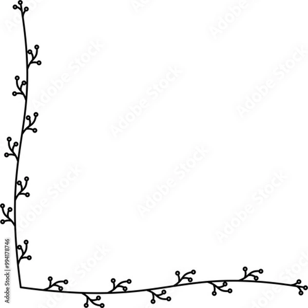 Fototapeta Floral border corner design element vector