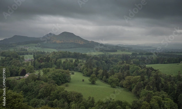 Fototapeta Famous looking viewpoint in the scottish borders.