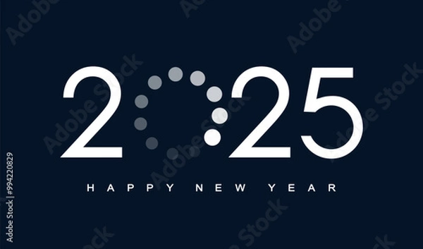 Fototapeta Vector. Happy new year 2025 logo text design. Design templates with 2025 typographic logo. 2025 happy new year symbols collection