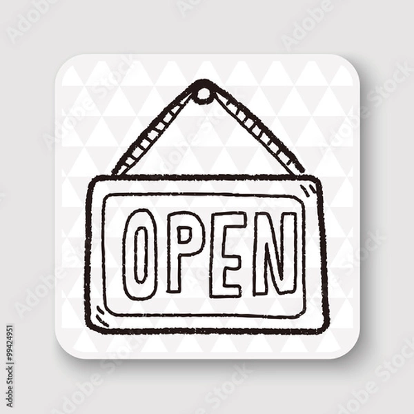 Obraz open banner doodle