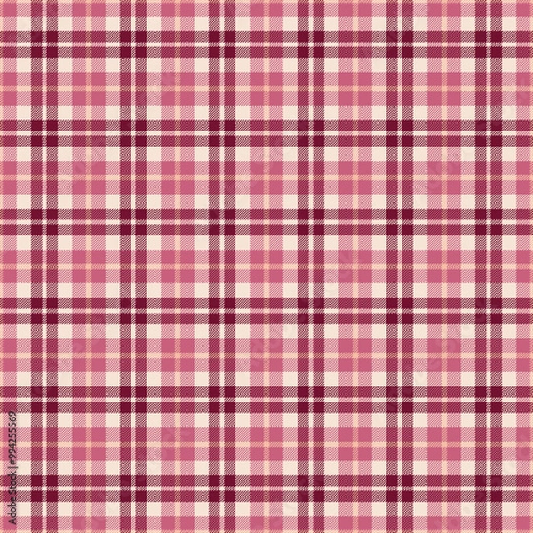 Fototapeta Textured Plaid Check Seamless Pattern - Cute plaid check repeating pattern design