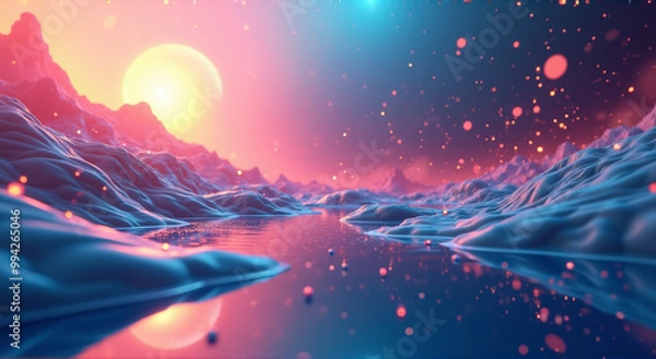 Fototapeta abstract christmas background with snowflakes