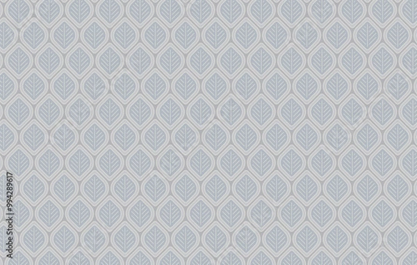 Fototapeta Leaves seamless vector pattern backdrop. Leaf shape pattern wallpaper. Leaf shape elements wrapping paper design. Hand drawn. Simple design for textile, wallpaper, fabric prints or wrapping.
