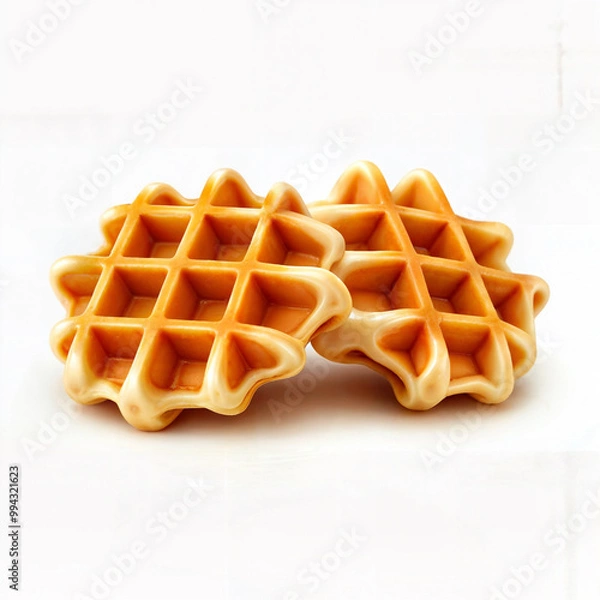 Obraz waffle on a white background