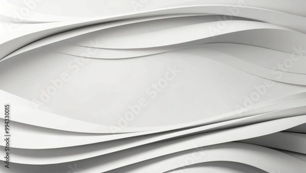 Obraz Layered smooth white waves with minimal design