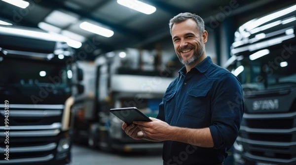 Obraz The Smiling Man with Tablet