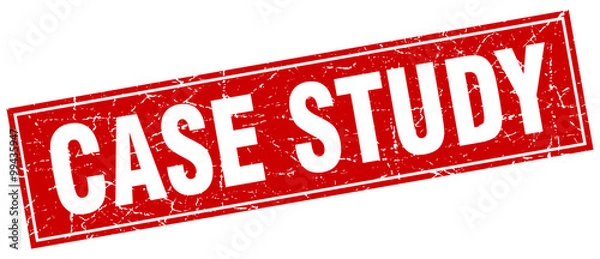 Obraz case study red square grunge stamp on white