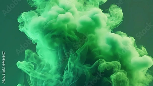 Obraz Abstract 3D Smoke With Holographic and Futuristic Touch of Green Color