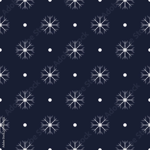Fototapeta Pattern with snowflakes, seamless