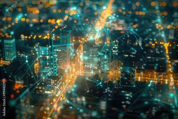 Fototapeta background with people tech background