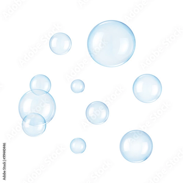 Obraz Bańki mydlane na białym tle