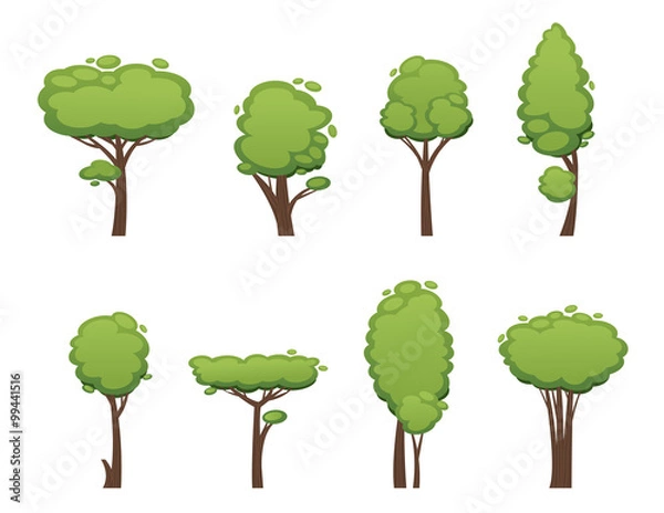 Fototapeta Nature vector cut tree collection elements