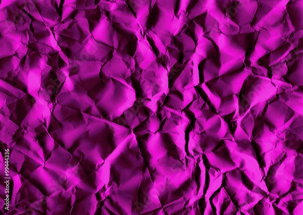 Fototapeta Crinkled rose red colour paper in close up