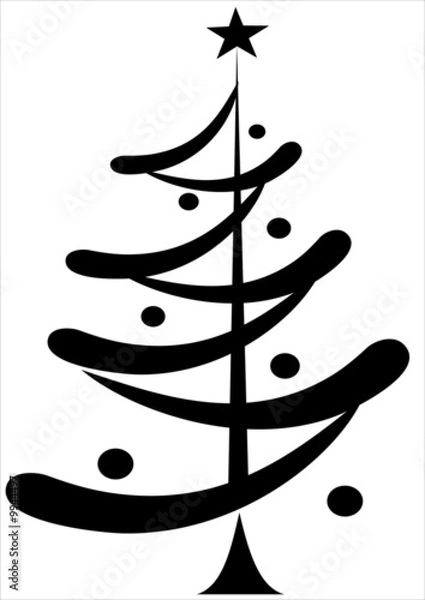 Obraz christmas tree isolated on white