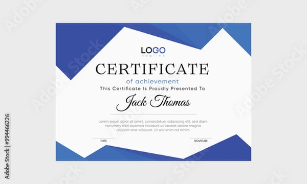 Fototapeta clean and simple certificate layout vector. certificate template. certificate background