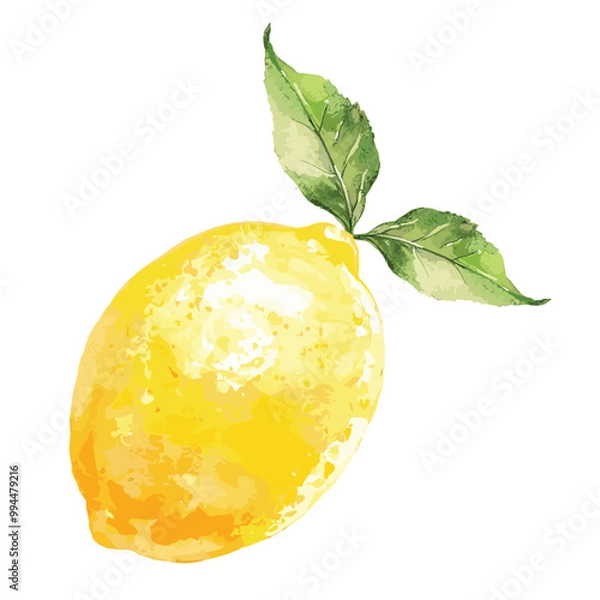 Obraz lemon watercolor illustration vector isolated on white background