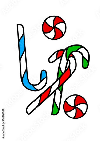 Fototapeta colorful candies for christmas