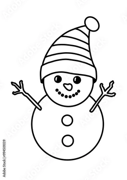 Fototapeta Snowman in a hat