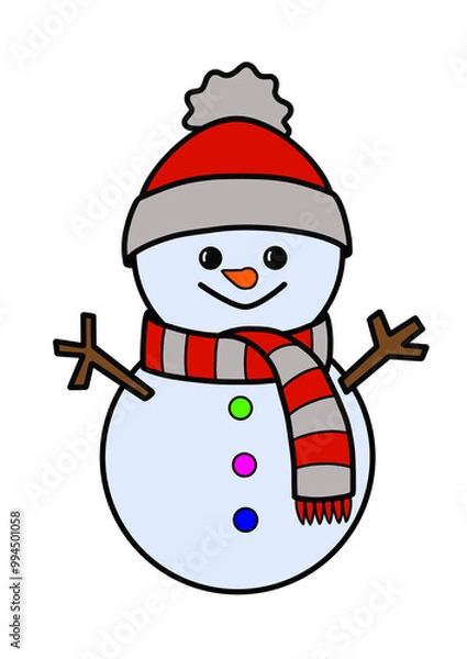 Fototapeta Snowman in a scarf