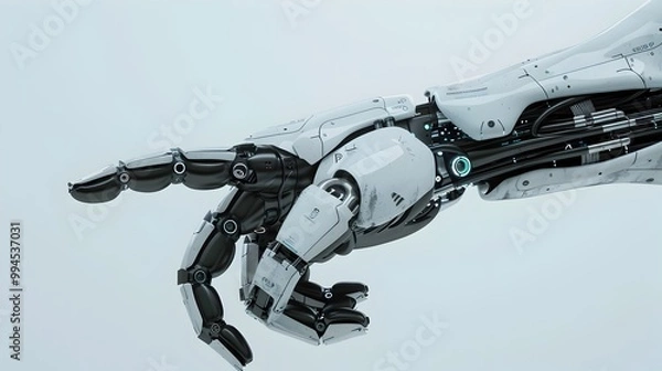 Obraz Minimalist CGI-Rendered Robotic Arm in Close-Up
