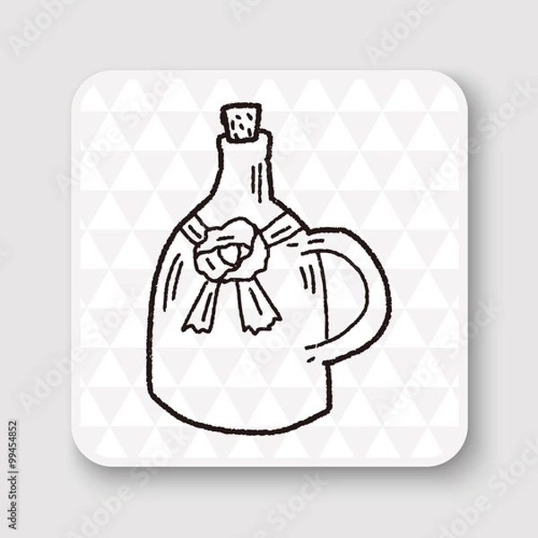 Obraz wine bottle doodle