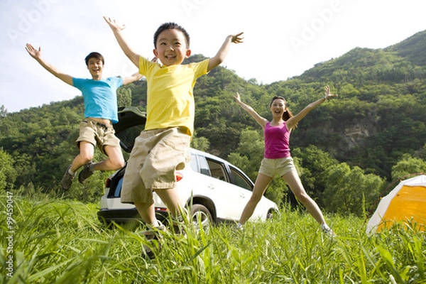 Obraz Family on a camping trip
