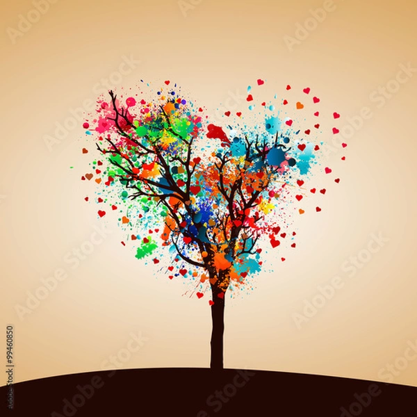 Fototapeta Paint splash tree