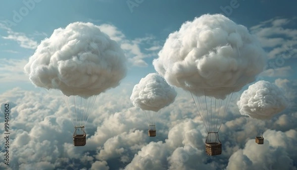 Obraz Clouds as Floating Hot Air Balloons
