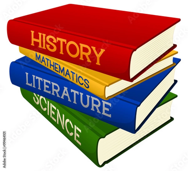 Fototapeta Vector illustration of a stack of school textbooks.