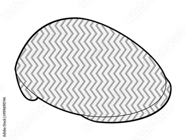 Fototapeta Tweed Flat Cap with Peak. Hat for Head Fashion accessory clothing technical illustration. Vector headgear for Men, women, unisex style, flat template CAD mockup sketch outline isolated