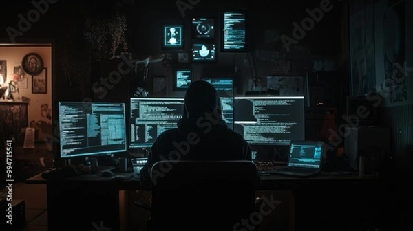 Obraz Dark Hacker Workspace