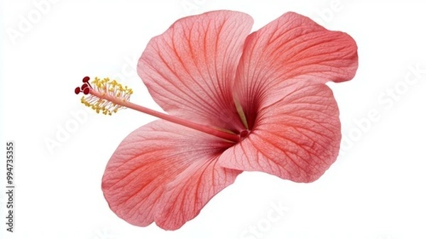 Obraz A single pink flower with a yellow center