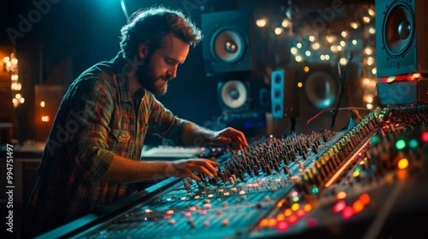 Fototapeta Music Producer at Work