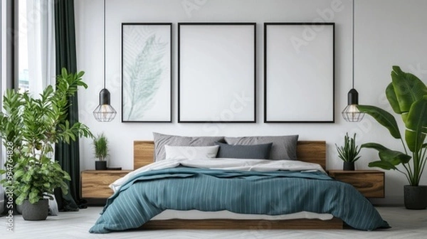 Fototapeta Modern Minimalist Bedroom Interior Design