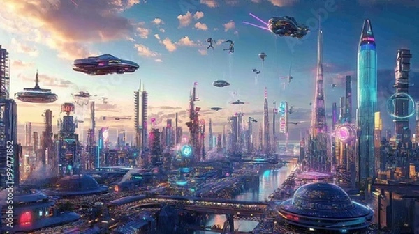Obraz Futuristic Cityscape