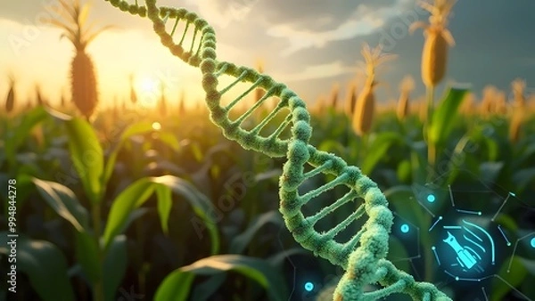 Obraz DNA Strand in Green Cornfield