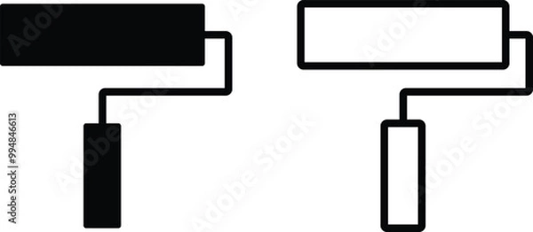 Fototapeta illustration of a roller Vector paint roller icon. Two-tone version on black and white