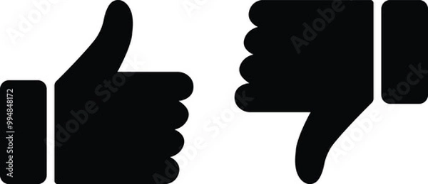 Fototapeta thumbs up and down like and dislike icon
