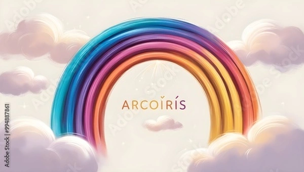 Fototapeta A vibrant and whimsical illustration of Arcoiris