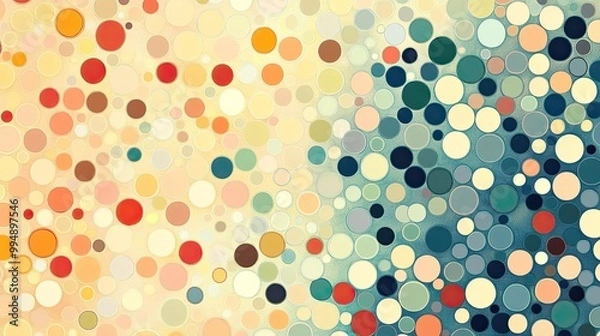Fototapeta Abstract Art with Circular Shapes and Color Gradient